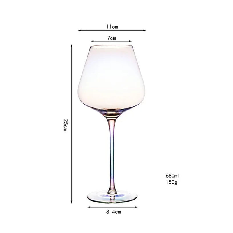 90Ml-150Ml Rainbow Glass Set Red Wine Glass Champagne Glass Apple Glass Water Glass Household Glass Goblet Crystal Glass Set