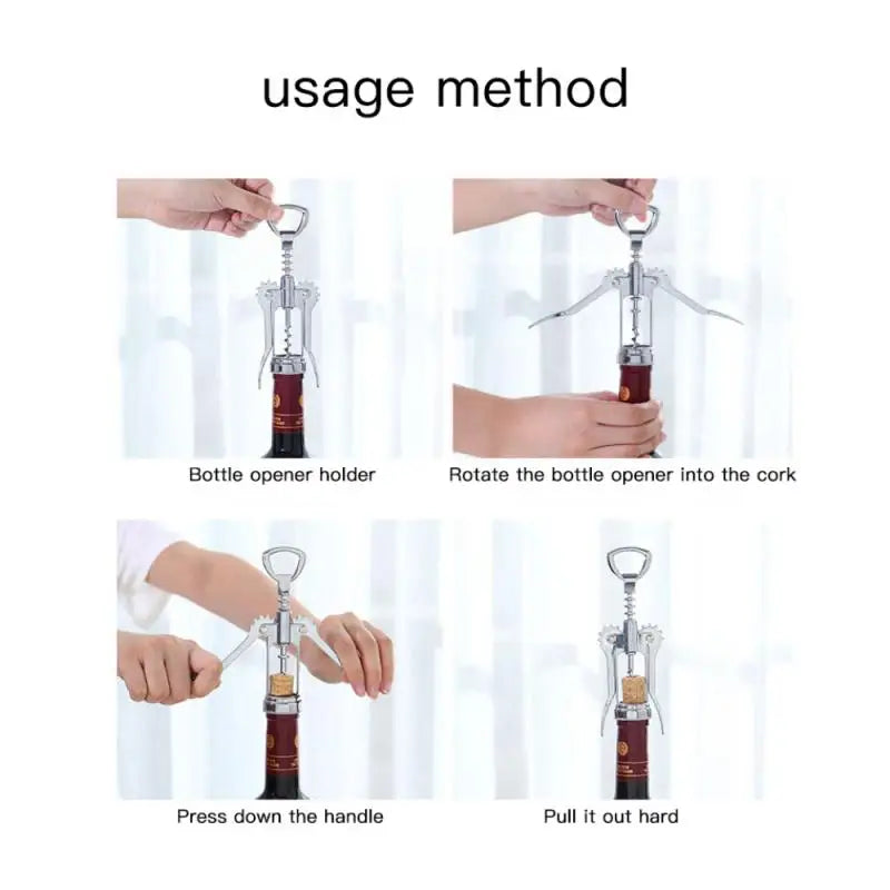 Metal Bottle Opener Red Wine Corkscrew Bottle Handle Opener Corkscrews Essential Tools for Bars Stainless Stee Lkitchen Tools