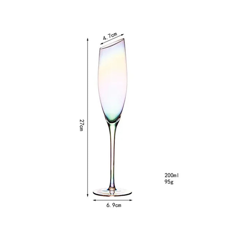 90Ml-150Ml Rainbow Glass Set Red Wine Glass Champagne Glass Apple Glass Water Glass Household Glass Goblet Crystal Glass Set