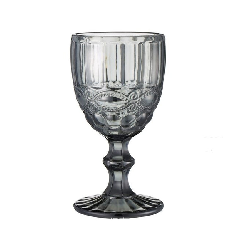 Retro Colored Wine Glasses Drink Water Cup with Multi-Color Diamond Pattern Goblet Glass