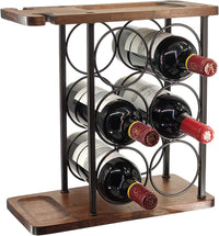 Thumbnail for Countertop Wine Rack,Wine Rack with Glass Holder ,Wood Wine Bottle Holder Storage Rack Stand Perfect for Home Decor & Kitchen