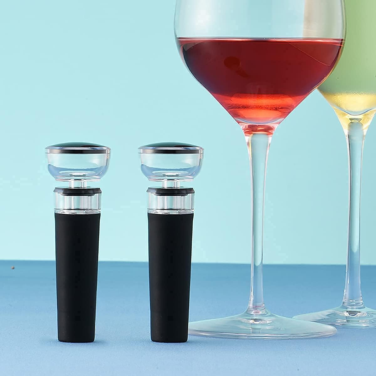 Wine Pourer and Stopper,Wine Aerator Pourer Spout,Liquor Bottle Pourers and Vacuum Wine Saver Pump Keep Fresh,Wine Pourer No Drip with Wine Aireators Pourer,Aerating Pourer with Decanter Spout (1)