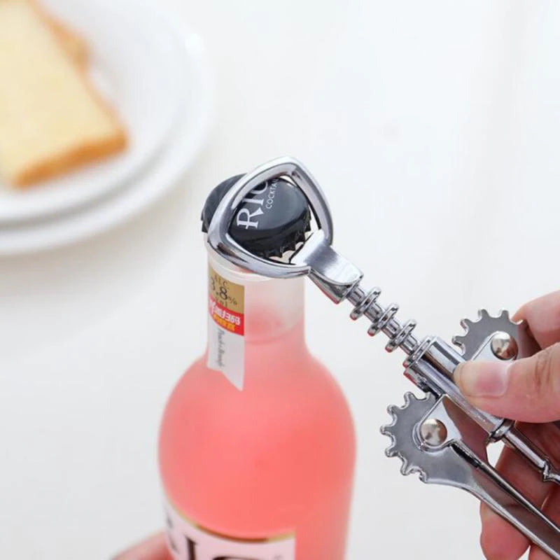 Portable Stainless Steel Red Wine Opener Wing Type Metal Wine Corkscrew Bottle Openers Corkscrews Wine Cork Remover Kitchen Bar