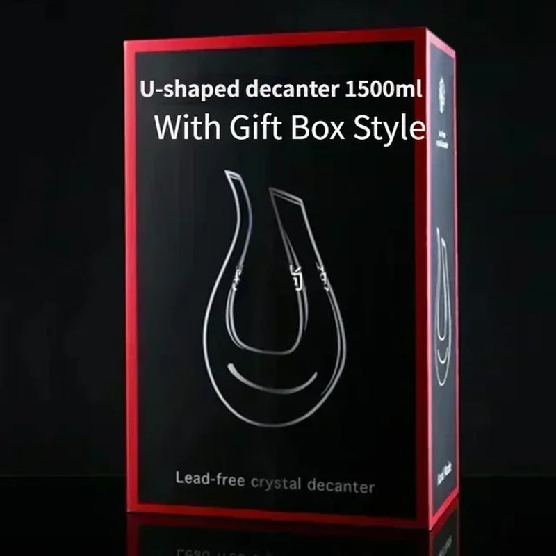 High Grade 1500ML Crystal U-Shaped Wine Decanter Gift Box Harp Swan Decanter Creative Wine Separator Wine Set Decanter Set