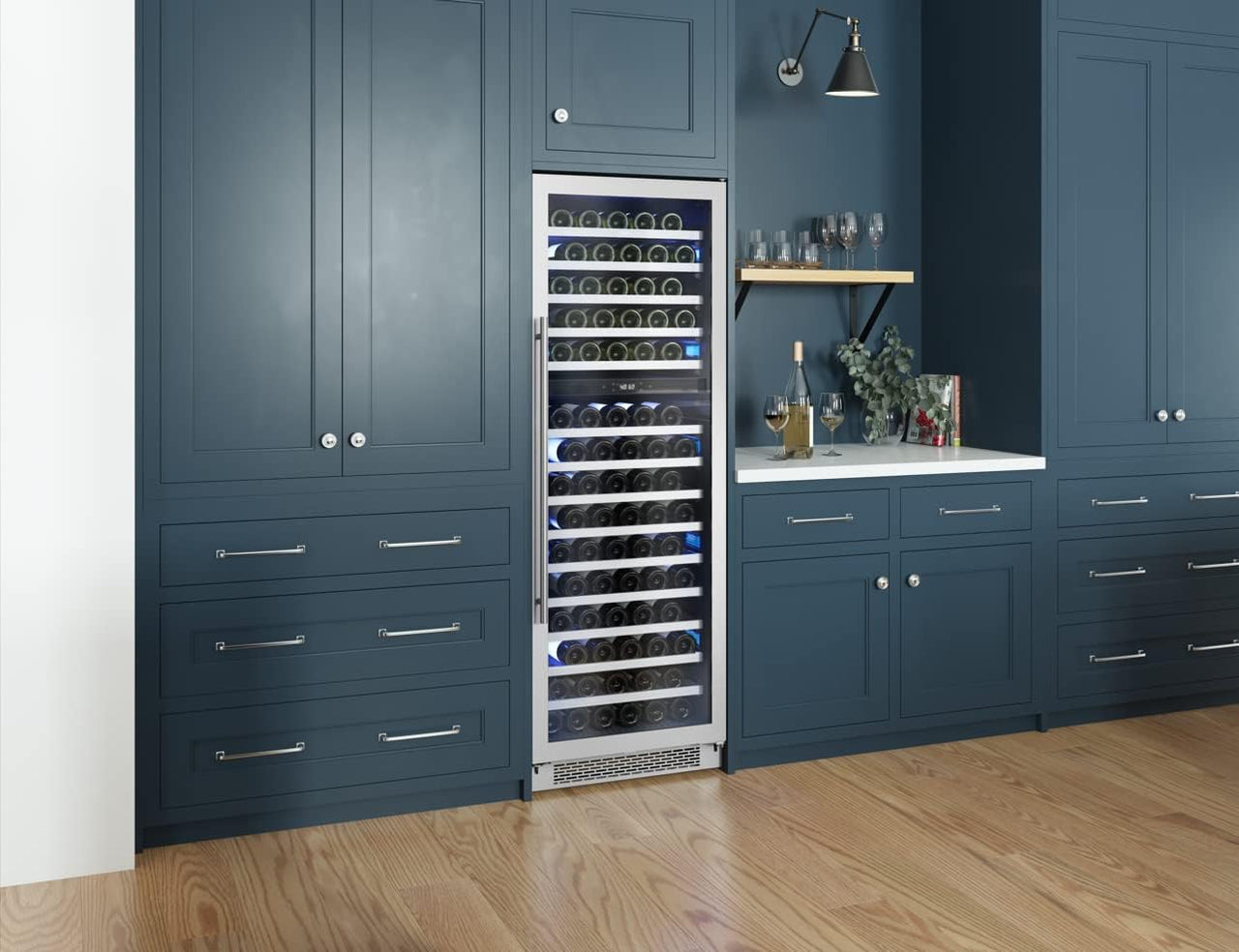 Presrv 24" Wine Fridge Full Size Dual Zone - Wine Cooler Cellars Large Cabinet Wine Refrigerator Home Bar Chiller Freestanding with French Glass Door - 138 Bottles 750 Ml