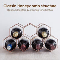 Thumbnail for Countertop Wine Rack - 7 Bottle Holder for Wine Storage, Freestanding Wine Rack for Wine Cellar Bar Cabinet, Metal Tabletop Wine Holder with Modern Design,Stand Wine Rack for Kitchen