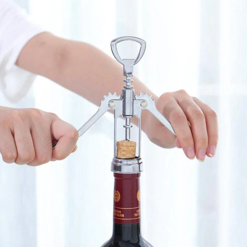 Portable Stainless Steel Red Wine Opener Wing Type Metal Wine Corkscrew Bottle Openers Corkscrews Wine Cork Remover Kitchen Bar