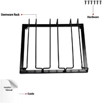 Thumbnail for Wine Glass Rack - under Cabinet Stemware Wine Glass Holder Glasses Storage Hanger 2 Pack Metal Organizer for Bar Kitchen Black