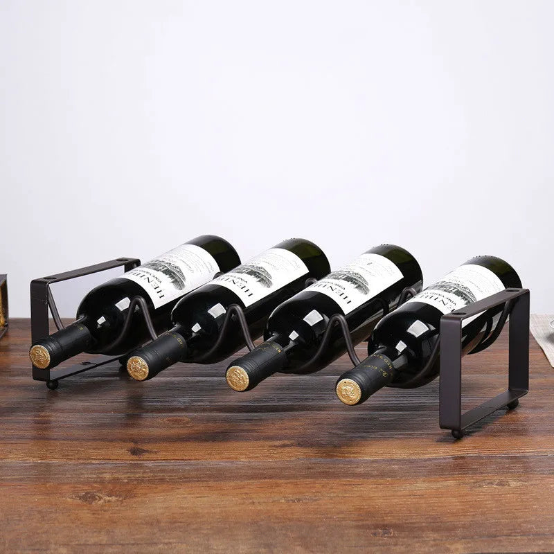 Wine Rack Creative Wire Wine Display Rack Storage Bottles Rack Stand Home Accessory Holds 2/3/4 Bottles