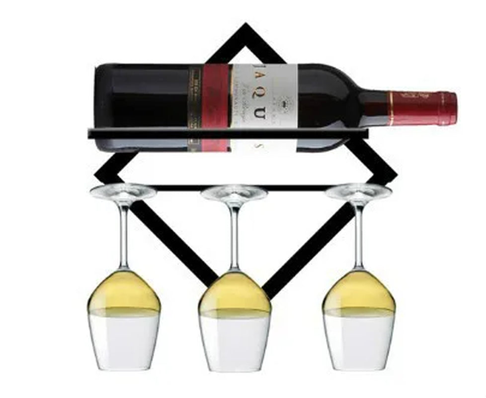 European Creative Wall-Mounted Wine Rack, Home Wall Decoration, Wine Cup Rack, Wine Cabinet Wall Wine Bottle Rack