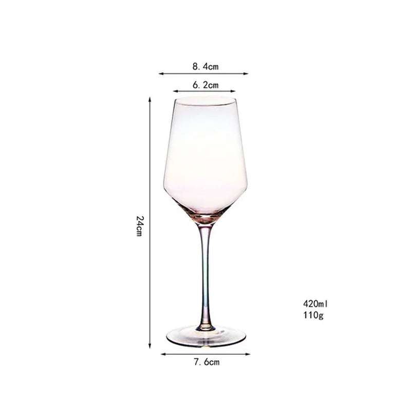 90Ml-150Ml Rainbow Glass Set Red Wine Glass Champagne Glass Apple Glass Water Glass Household Glass Goblet Crystal Glass Set