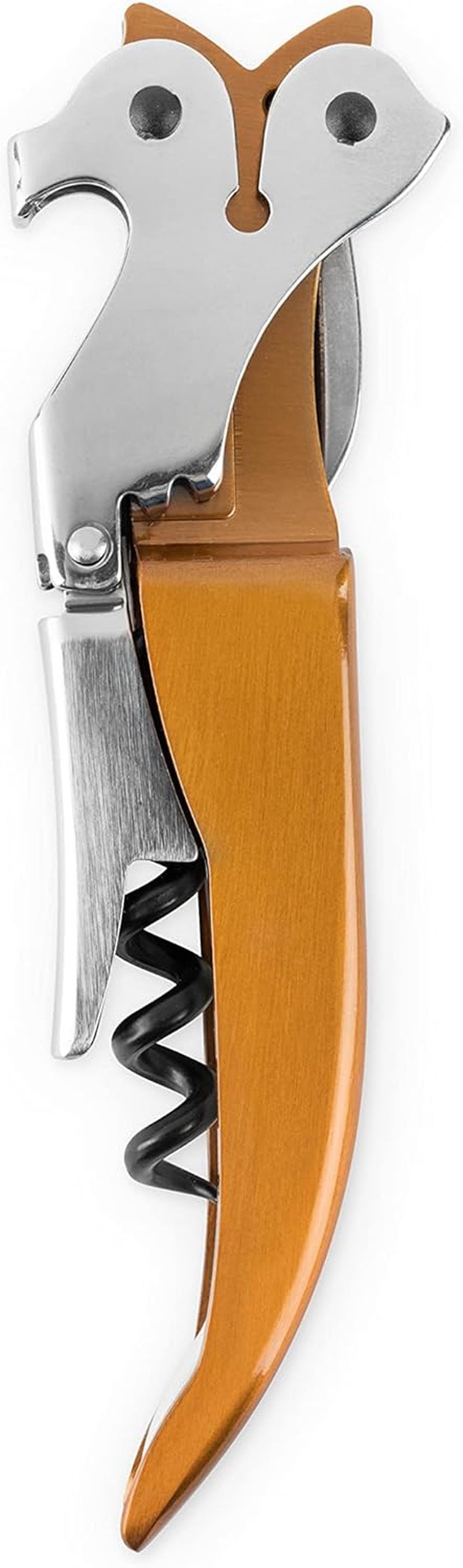 Fantastic Fox Double Hinged Corkscrew, Novelty Wine Key, Waiter’S Corkscrew Bottle Opener