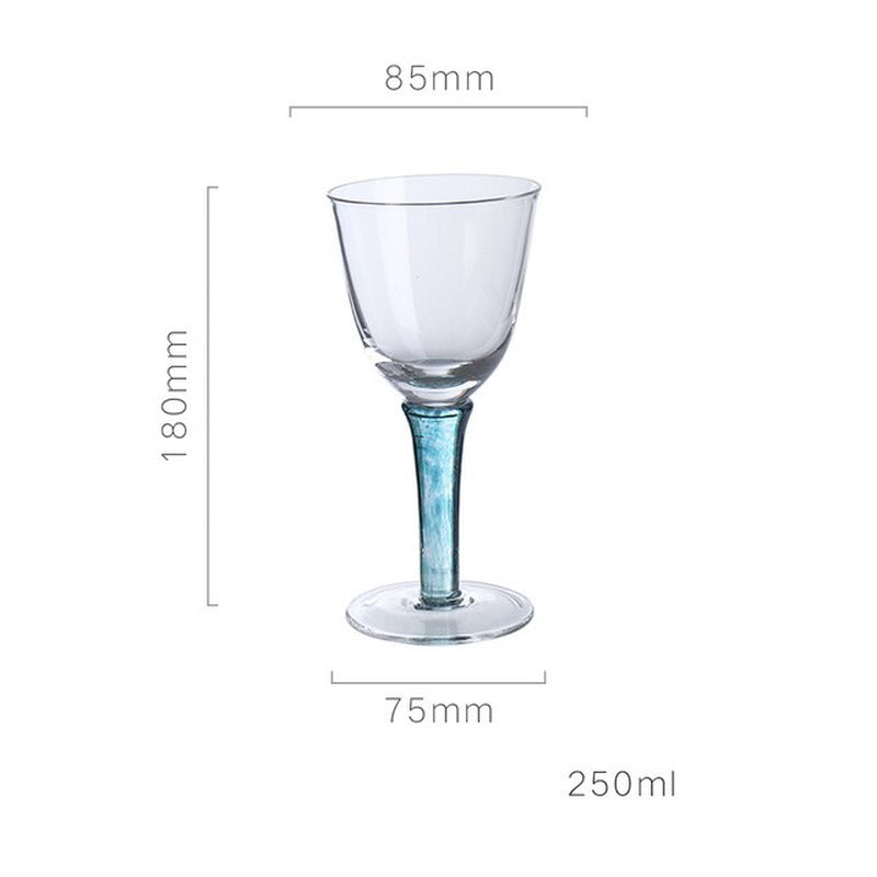 1Pcs Vintage Cocktail Glasses Creative Glass Wine Glasses Home Green Blue Goblet Tulip Glass Red Wine Glass