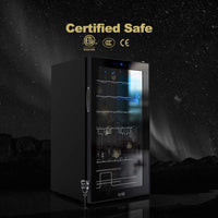 Thumbnail for 28 Bottle Wine Cooler Refrigerator Compressor Wine Fridge Freestanding Quiet Operation 41°F-64°F Cooling Wine Cellar Digital Touch Display Uv-Protective Finish Auto-Defrost Double-Layer Glass Door