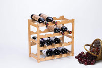 Thumbnail for Wine Rack, Natural Bamboo Wine Bottle Rack Strong and Durable Wine Rack Rack for Freestanding Countertops, Kitchens, Restaurants, Pantry, Bars-16 Bottles on 4 Layers