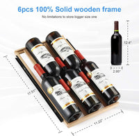 Thumbnail for 15 Inch Wine Cooler Refrigerators, 30 Bottle Fast Cooling Low Noise and No Fog Wine Fridge with Professional Compressor Stainless Steel, Digital Temperature Control Screen Built-In Freestanding