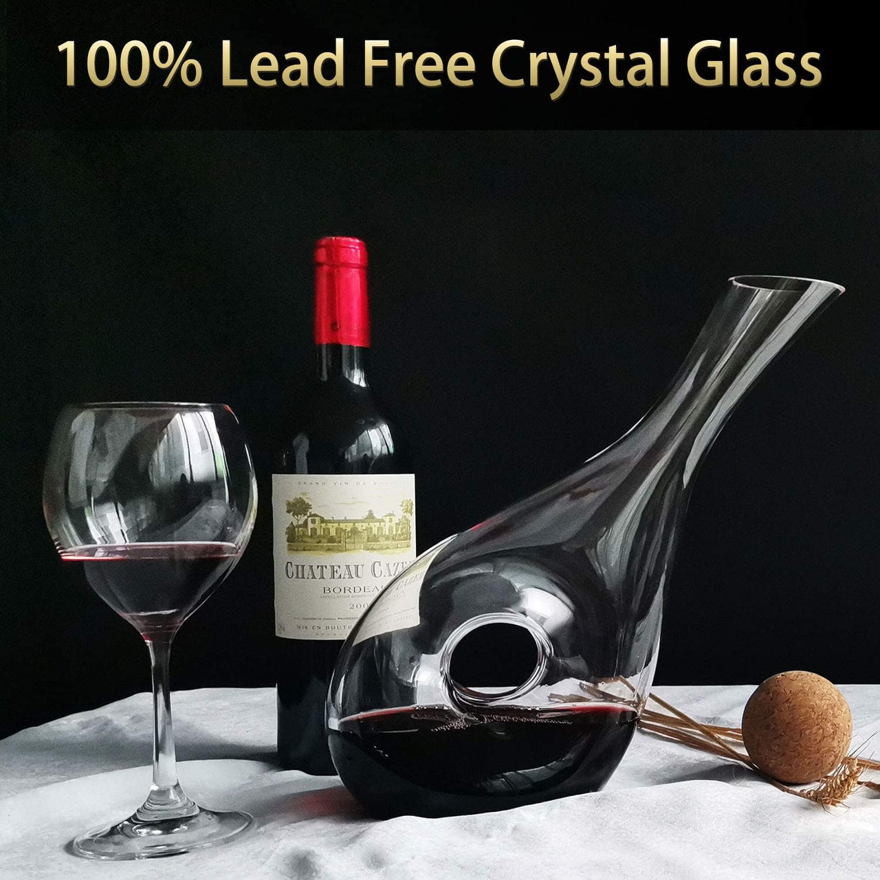 Wine Decanter Decanter for Wine Crystal Aerating Decanter Red Wine Decanter Wine Decanters and Carafes Snail Shaped Design with Slanted Spout to Avoid Spills