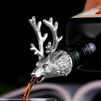 Thumbnail for Dispenser for Wine Jagermeister Zinc Alloy Deer Elk Lion Head Mouth Wine Pourer Wine Extractor Silver Pourers Bar Accessories