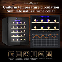 Thumbnail for 20 Bottle Wine Cooler Refrigerator- Freestanding Wine Cellar for Red, White, Champagne or Sparkling Wine, Quiet Operation Compressor Wine Fridge Digital Temperature Control Fridge Glass Door Black