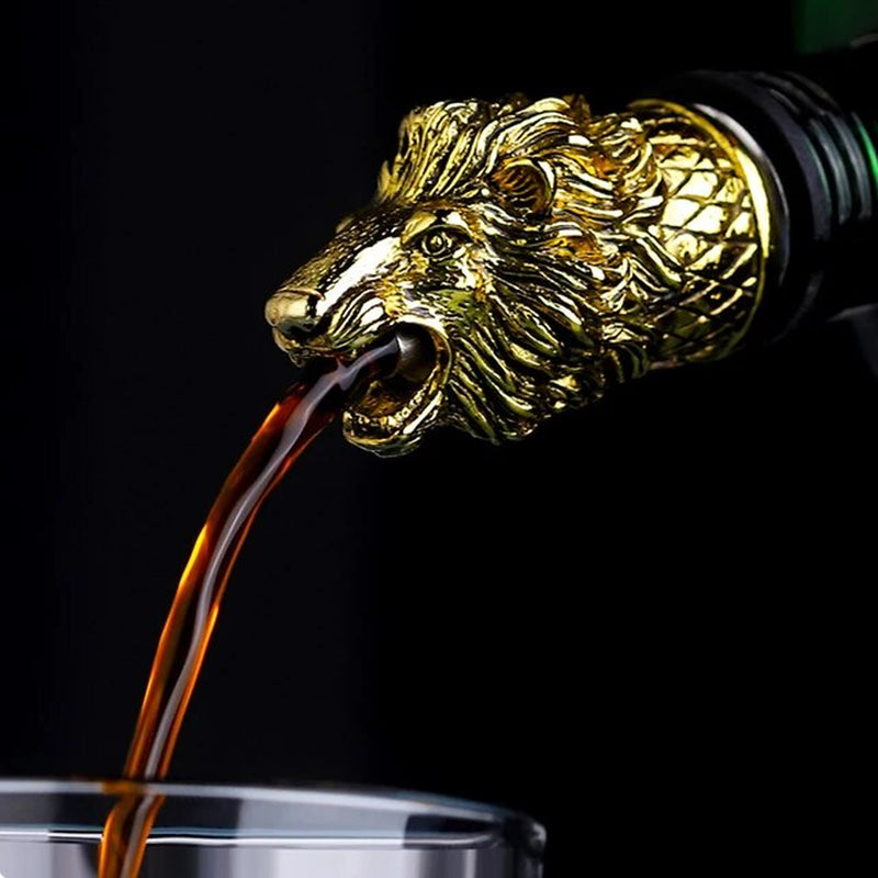 Dispenser for Wine Jagermeister Zinc Alloy Deer Elk Lion Head Mouth Wine Pourer Wine Extractor Silver Pourers Bar Accessories