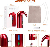 Thumbnail for Electric Wine Aerator, Wine Dispenser, Aeration and Decanter Wine Pourer, Red White Wine Accessories-Red