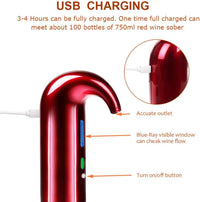 Thumbnail for Electric Wine Aerator, Wine Dispenser, Aeration and Decanter Wine Pourer, Red White Wine Accessories-Red