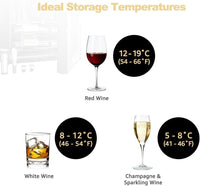 Thumbnail for 28 Bottle Wine Cooler Refrigerator Compressor Wine Fridge Freestanding Quiet Operation 41°F-64°F Cooling Wine Cellar Digital Touch Display Uv-Protective Finish Auto-Defrost Double-Layer Glass Door