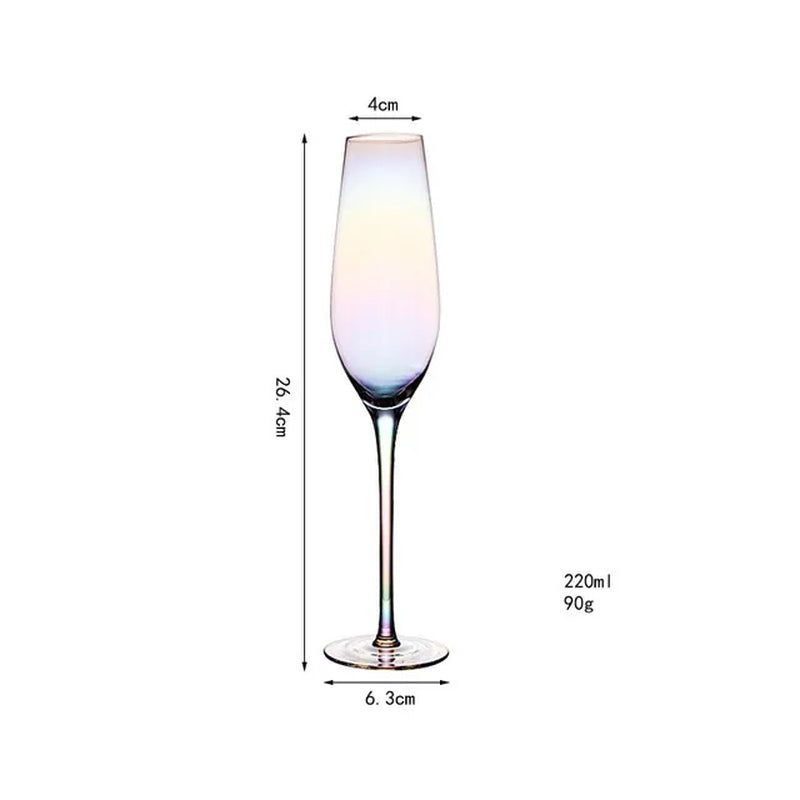 90Ml-150Ml Rainbow Glass Set Red Wine Glass Champagne Glass Apple Glass Water Glass Household Glass Goblet Crystal Glass Set