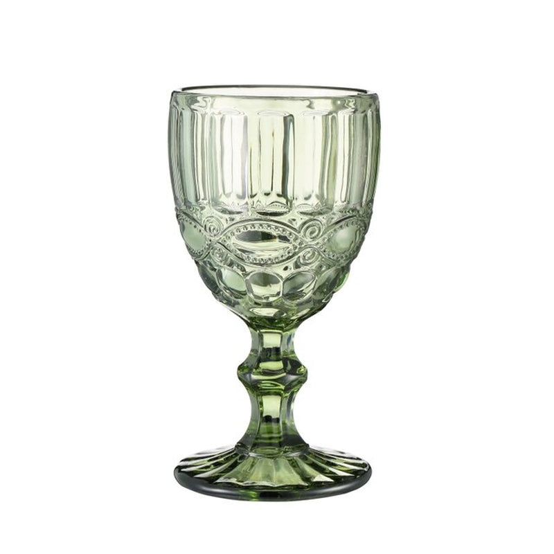 Retro Colored Wine Glasses Drink Water Cup with Multi-Color Diamond Pattern Goblet Glass