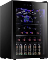 Thumbnail for 36 Bottle Wine Cooler/Cabinet Beveragerefrigerator Small Mini Wine Cellar Beer Soda Bar Fridge Quiet Operation Compressor Adjust Temperature Freestanding Black, 4.4 Cu. Ft