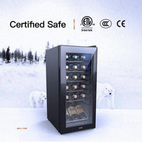 Thumbnail for Wine Cooler 18 Bottle Refrigerator Wine Fridge Compressor for Home Freestanding Wine Cellars White Red Digital Control Auto-Defrost Double-Layer Glass Door 41°F-64°F Cooling Wine Refrigerator