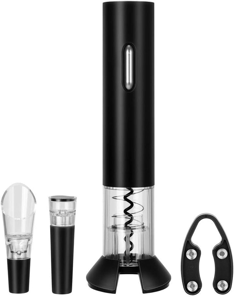 Electric Wine Opener Set Electric Corkscrew Bottle Opener with Foil Cutter, Wine Pourer and Stopper