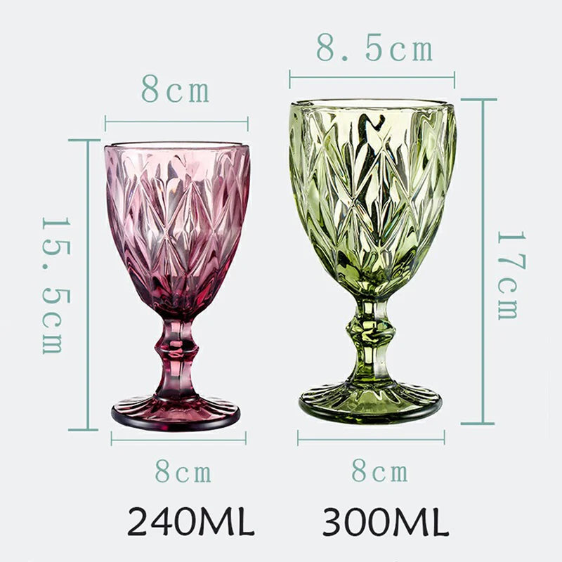 Retro Colored Wine Glass European Style Goblet Wedding Bar Decorative Stemware Hot Selling 2021