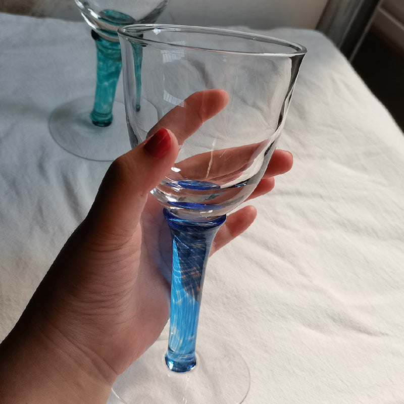 1Pcs Vintage Cocktail Glasses Creative Glass Wine Glasses Home Green Blue Goblet Tulip Glass Red Wine Glass