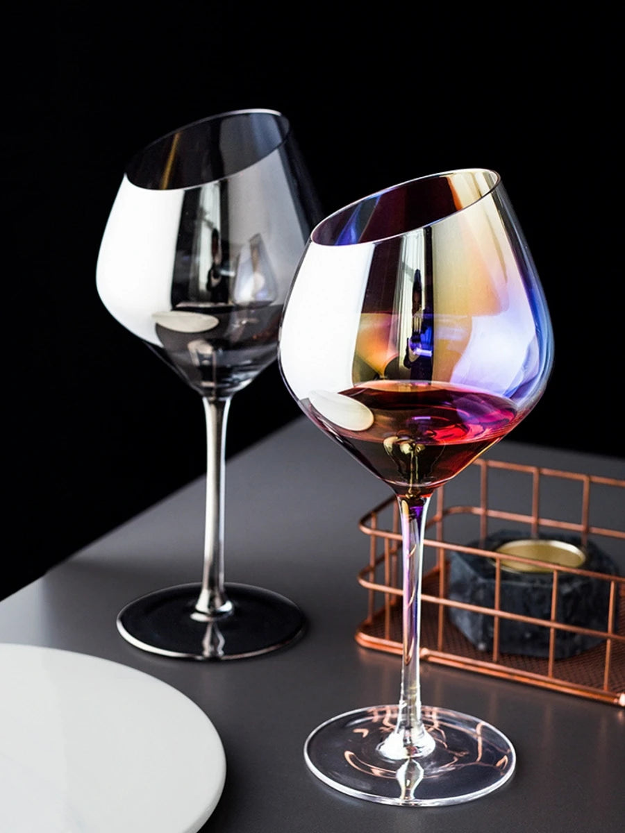 Jinyoujia-Rainbow Wine Glass, Lon Plated, Gradual Change, Seven Color Goblet, Northern Europe, Dazzle, Cup, Champagne, Red Wine