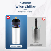 Thumbnail for Wine Chiller, Wine Chiller Bucket with Adjustable Cover and Wine Saver Vacuum Pump, Double Walled and Vacuum Wine Bottle Chiller