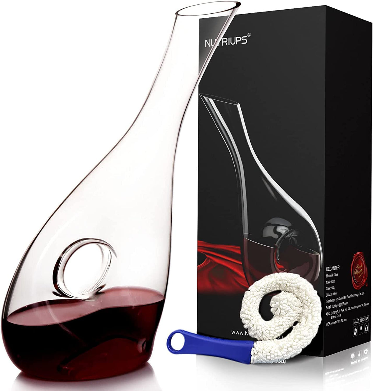 Wine Decanter Decanter for Wine Crystal Aerating Decanter Red Wine Decanter Wine Decanters and Carafes Snail Shaped Design with Slanted Spout to Avoid Spills