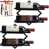 Thumbnail for 2 Pack Wine Rack Wall Mounted, Metal Hanging Wall Wine Rack, Wall Mounted Wine Rack for Adult Beverages or Liquor Storage, Wine Wall Rack for Home & Kitchen Bar Bottle Display Decor