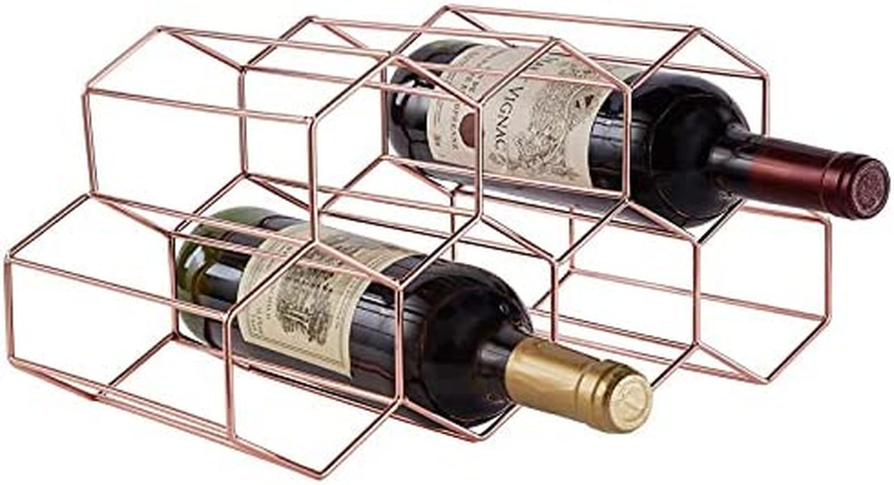 Countertop Wine Rack - 7 Bottle Holder for Wine Storage, Freestanding Wine Rack for Wine Cellar Bar Cabinet, Metal Tabletop Wine Holder with Modern Design,Stand Wine Rack for Kitchen