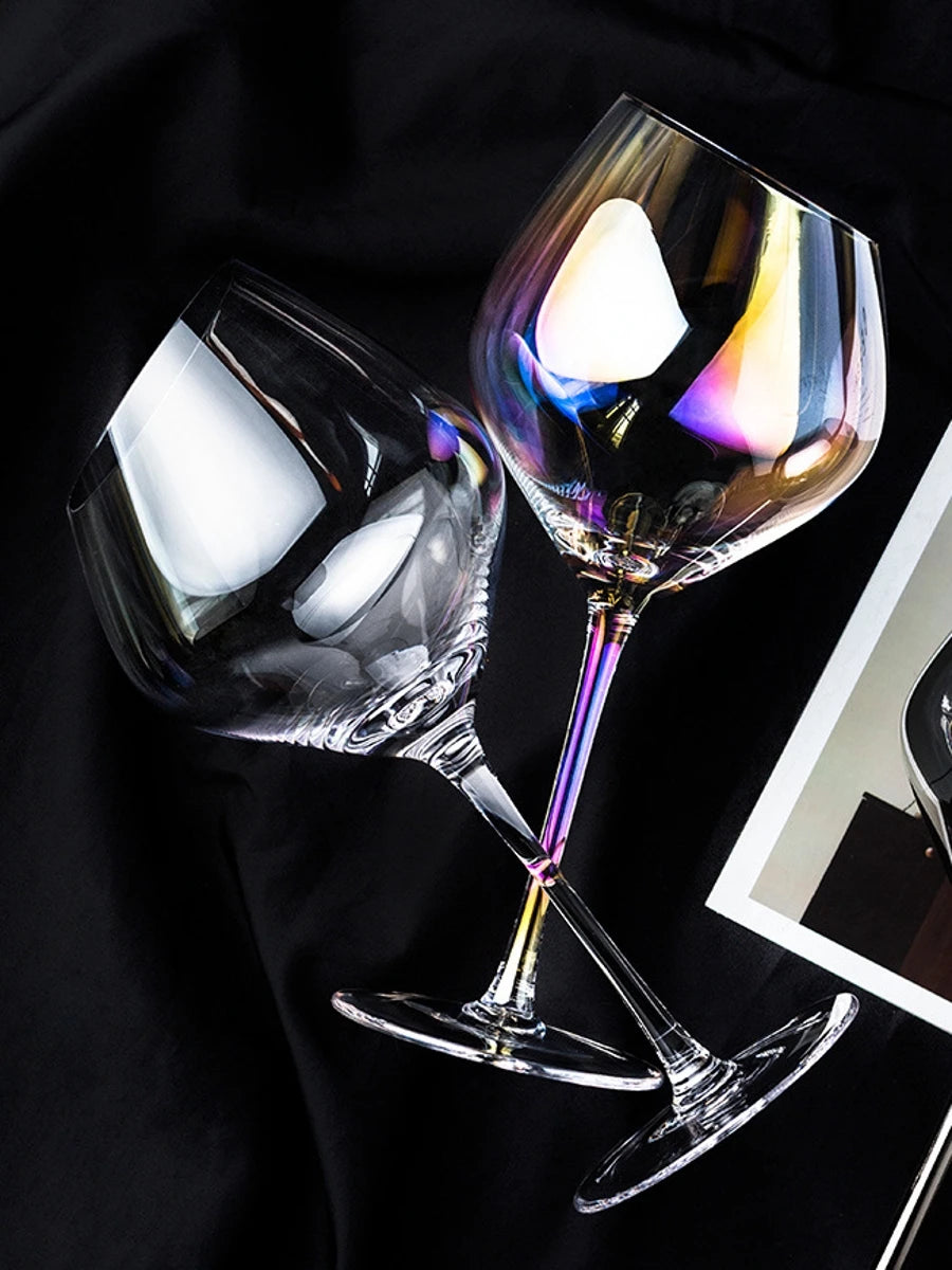 Jinyoujia-Rainbow Wine Glass, Lon Plated, Gradual Change, Seven Color Goblet, Northern Europe, Dazzle, Cup, Champagne, Red Wine