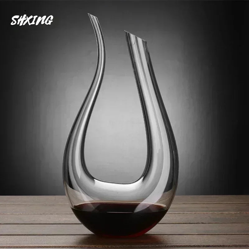 High Grade 1500ML Crystal U-Shaped Wine Decanter Gift Box Harp Swan Decanter Creative Wine Separator Wine Set Decanter Set