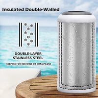 Thumbnail for Wine Chiller Single Bottle Stainless Steel Iceless Cooler Insulated Wine Bottle Keep Wine Cold up to 6 Hours Fits Most Wine Bottles Gift for Wine Lovers Rapid and Portable