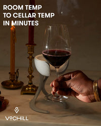 Thumbnail for Stemmed Wine Glass Chiller | Keep the Chill without Giving up Your Glass | New Wine Accessory | Separable & Refreezable Chill Cradle | Actively Chills Stemware | Stone, Single