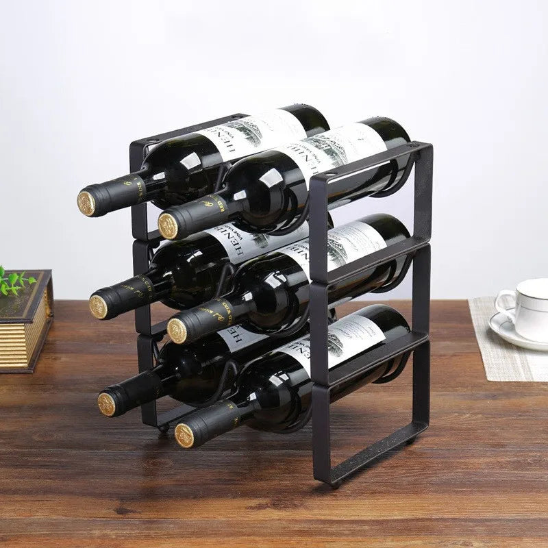 Wine Rack Creative Wire Wine Display Rack Storage Bottles Rack Stand Home Accessory Holds 2/3/4 Bottles