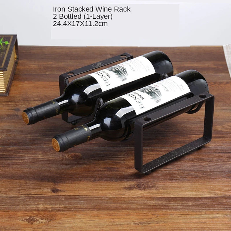 Wine Rack Creative Wire Wine Display Rack Storage Bottles Rack Stand Home Accessory Holds 2/3/4 Bottles