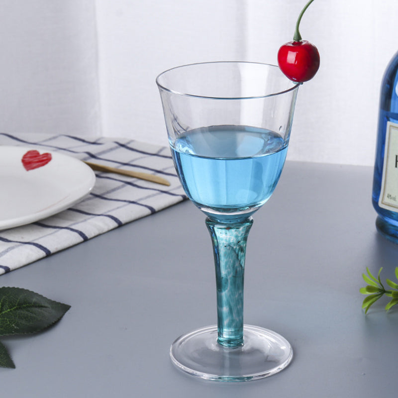 1Pcs Vintage Cocktail Glasses Creative Glass Wine Glasses Home Green Blue Goblet Tulip Glass Red Wine Glass