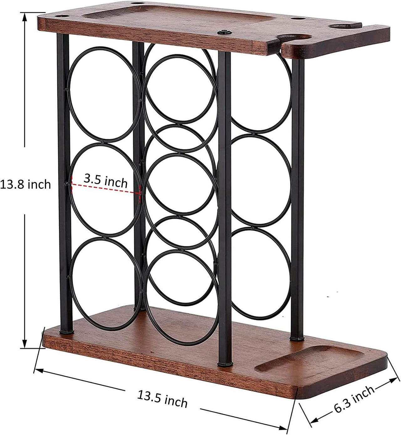 Countertop Wine Rack,Wine Rack with Glass Holder ,Wood Wine Bottle Holder Storage Rack Stand Perfect for Home Decor & Kitchen