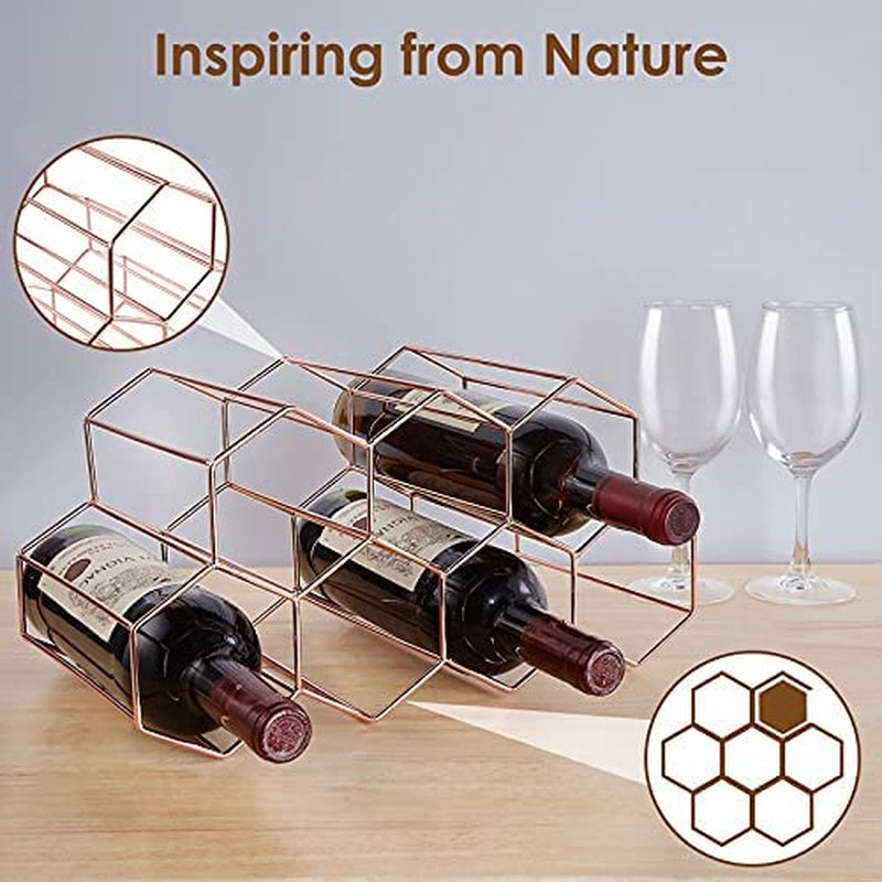 Countertop Wine Rack - 7 Bottle Holder for Wine Storage, Freestanding Wine Rack for Wine Cellar Bar Cabinet, Metal Tabletop Wine Holder with Modern Design,Stand Wine Rack for Kitchen