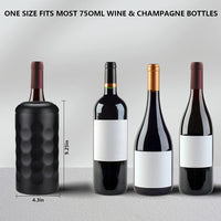 Thumbnail for Wine Chiller, Premium Iceless Wine Cooler Keeps Wine Cold up to 6 Hours, Wine Bottle Insulator Fits Most 750Ml Champagne Bottles (Black)