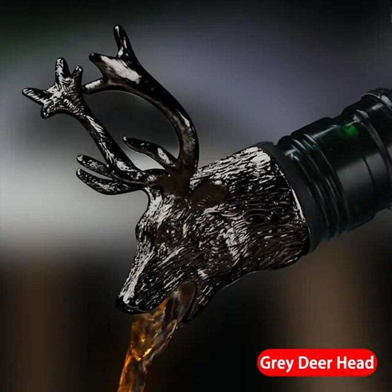 Dispenser for Wine Jagermeister Zinc Alloy Deer Elk Lion Head Mouth Wine Pourer Wine Extractor Silver Pourers Bar Accessories